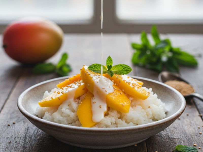 Słodki Ryż Kokosowy z Mango – Egzotyczne Śniadanie lub Deser  Na Czasie !
