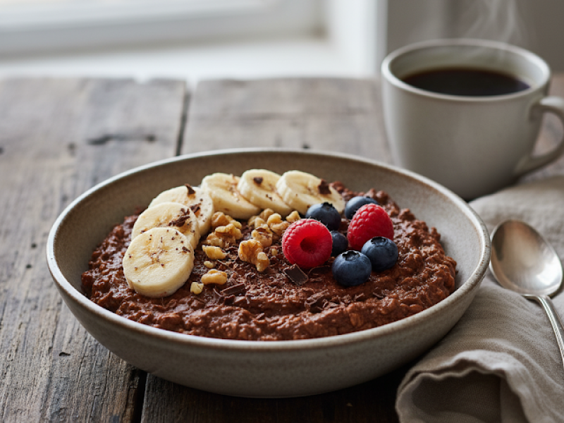 Owsianka  Brownie  Kakao + Banan – Śniadanie/Fit, Które Pokochasz!