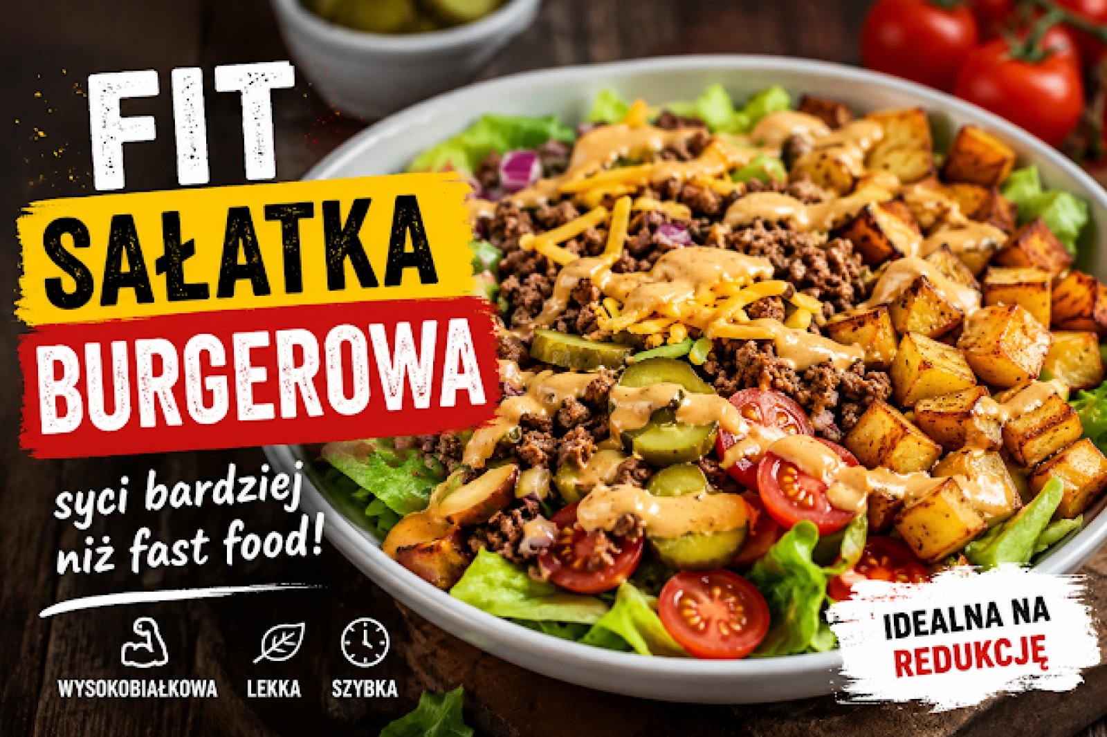 FIT Sałatka Burgerowa — syci bardziej niż fast food