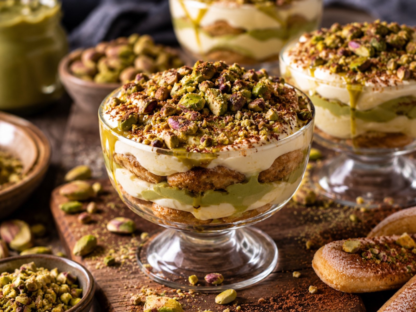 Fit pistacjowe tiramisu – kremowe, wysokobiałkowe i bez pieczenia
