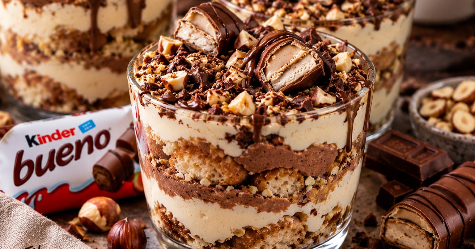Fit Tiramisu Kinder Bueno – kremowe, orzechowe i wysokobiałkowe