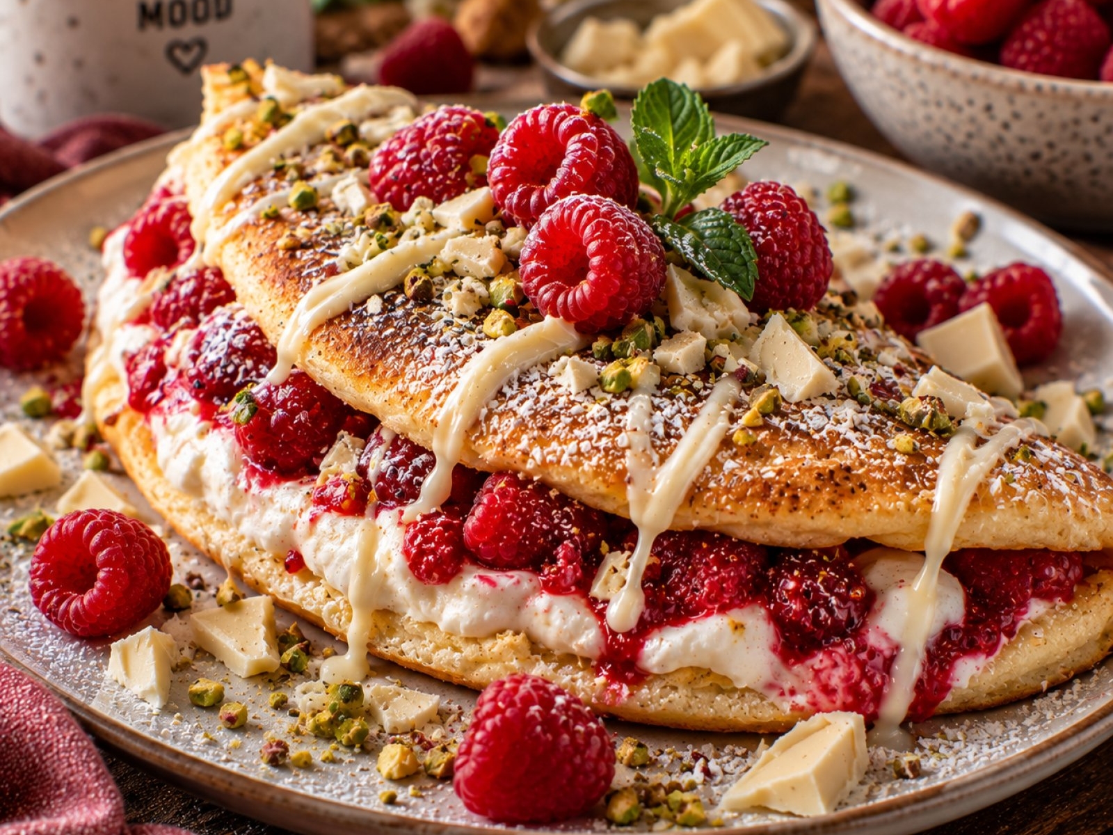 Fit Protein Raspberry Cheesecake Omelet – białkowy omlet z malinami