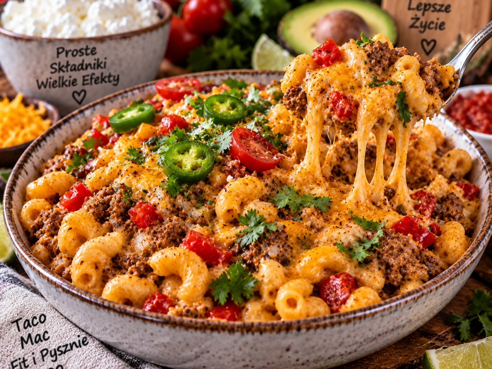 High Protein Cottage Cheese Taco Mac – kremowy makaron proteinowy