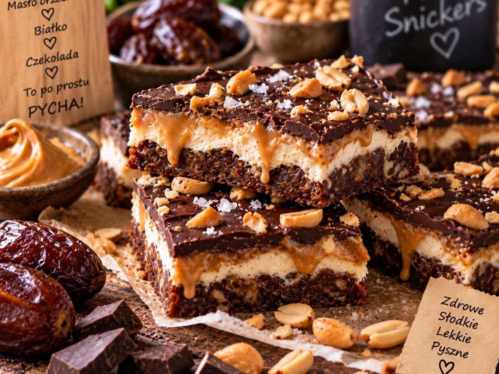 High Protein Snickers Date Bark – Fit Deser Bez Pieczenia