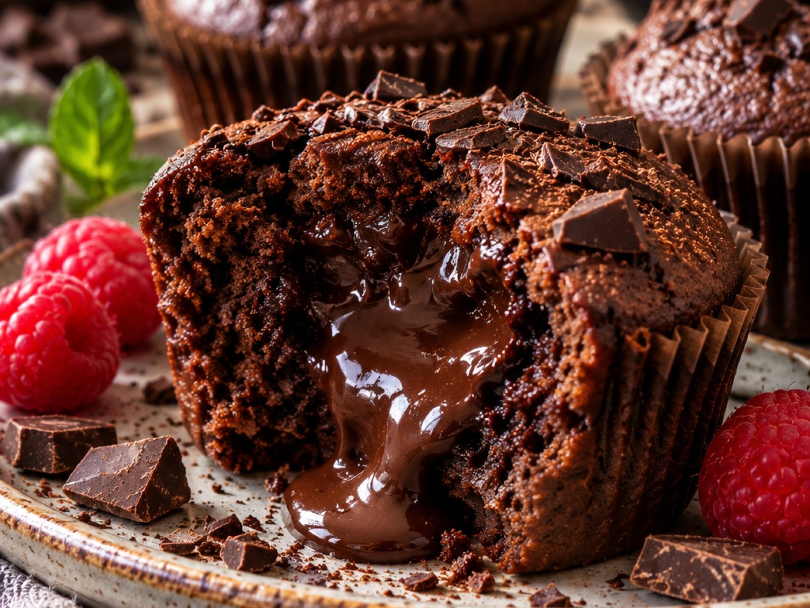 Czekoladowe Muffiny Proteinowe z Płynnym Środkiem – Fit Przepis
