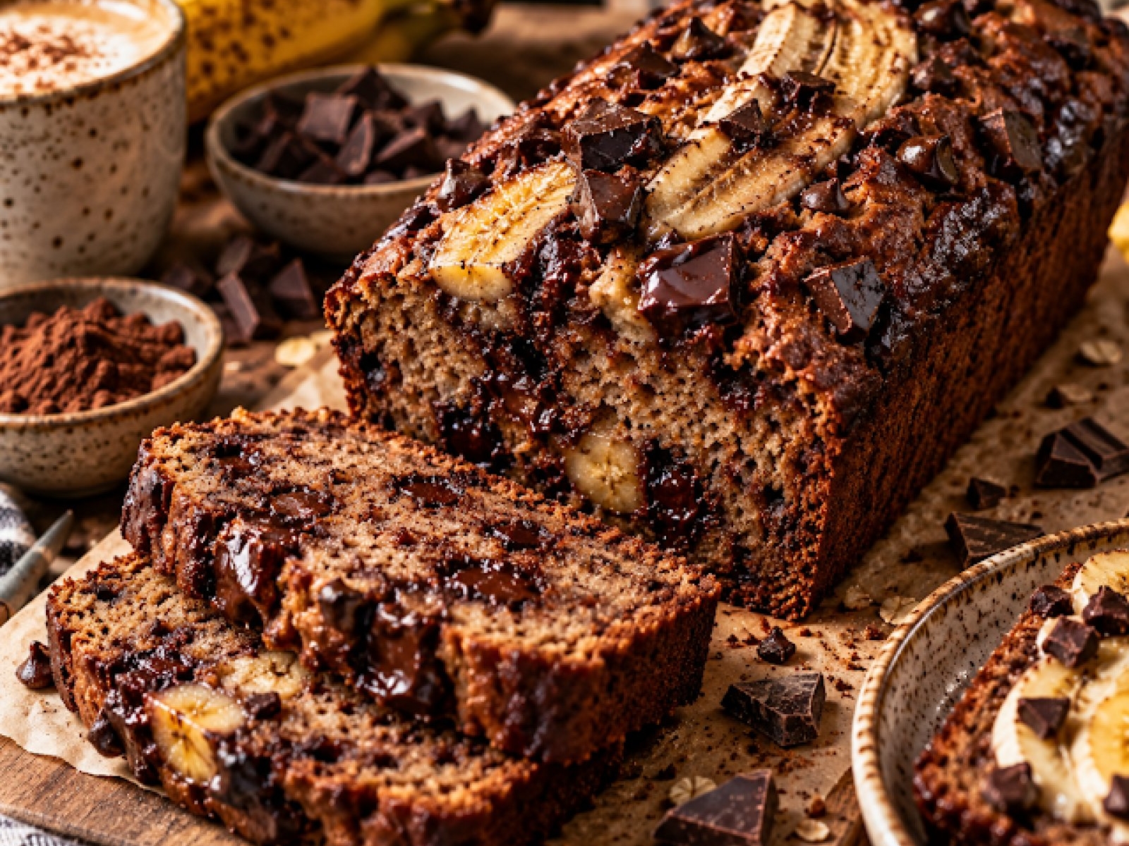 Proteinowy Bananowy Chlebek z Czekoladą – Wilgotny Fit Banana Bread