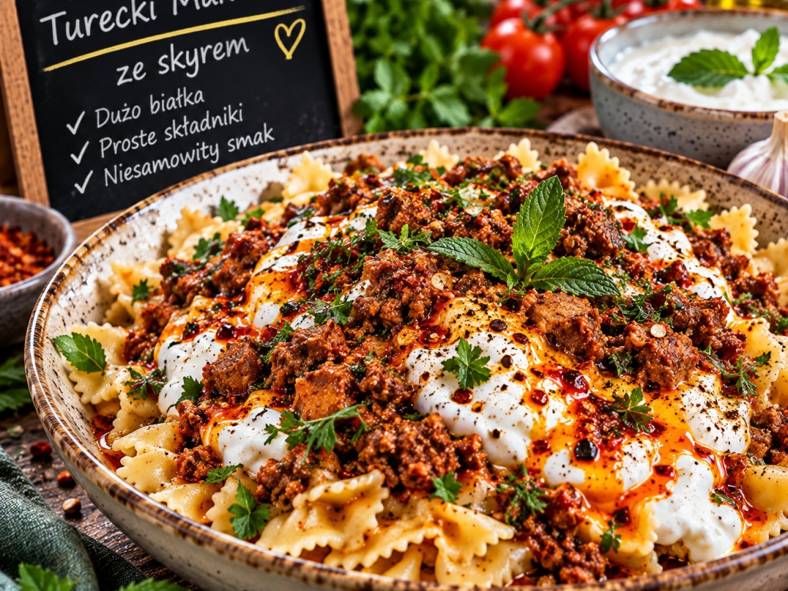 Proteinowy turecki makaron – Turkish Pasta ze skyrem