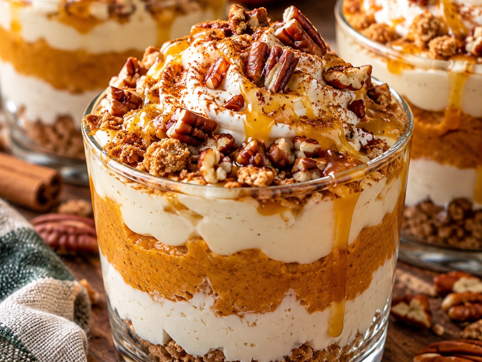 Proteinowe Pumpkin Cheesecake Cups – dyniowy deser bez pieczenia