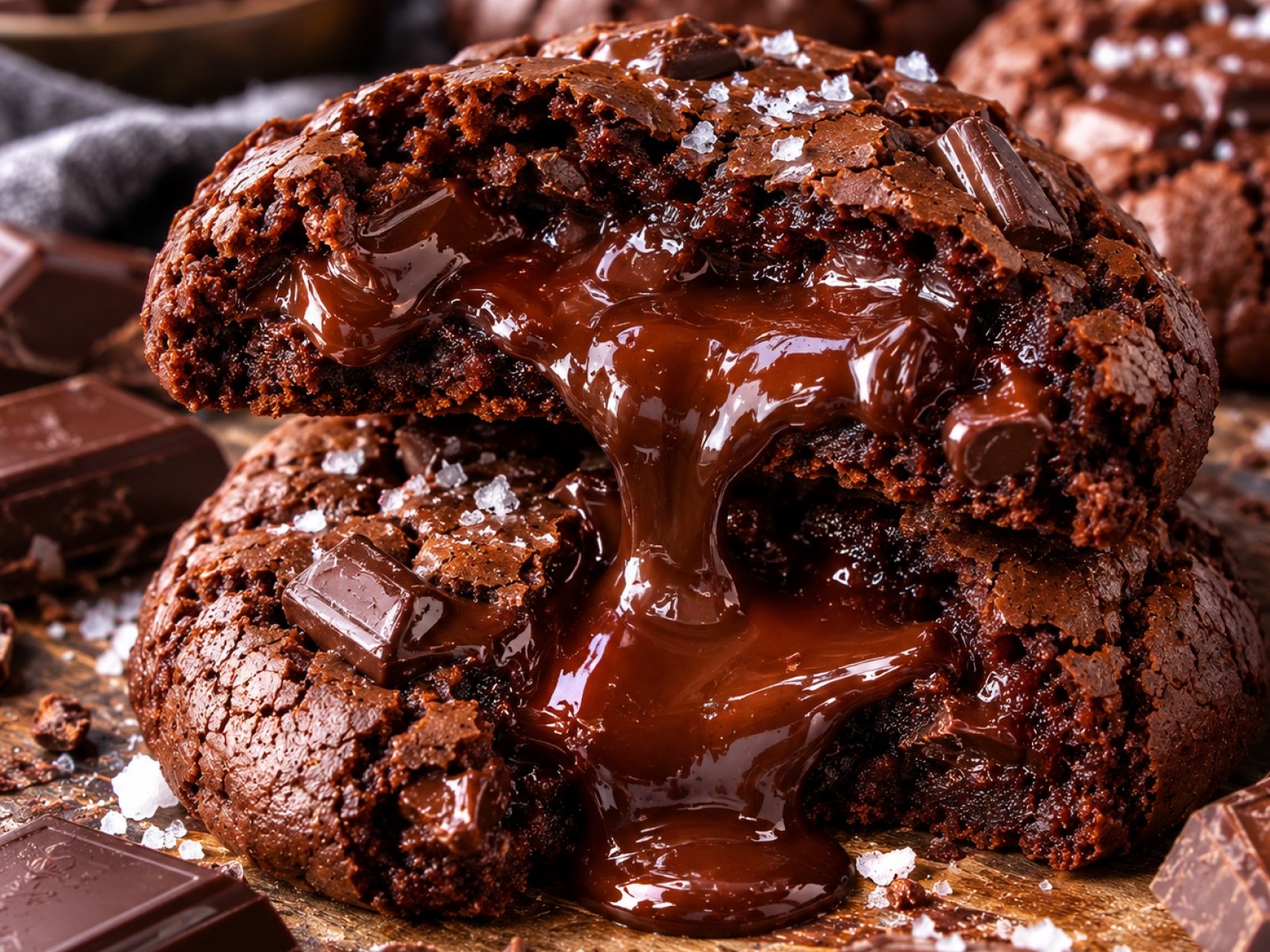 Czekoladowe ciasteczka brownie z płynnym środkiem – prosty przepis