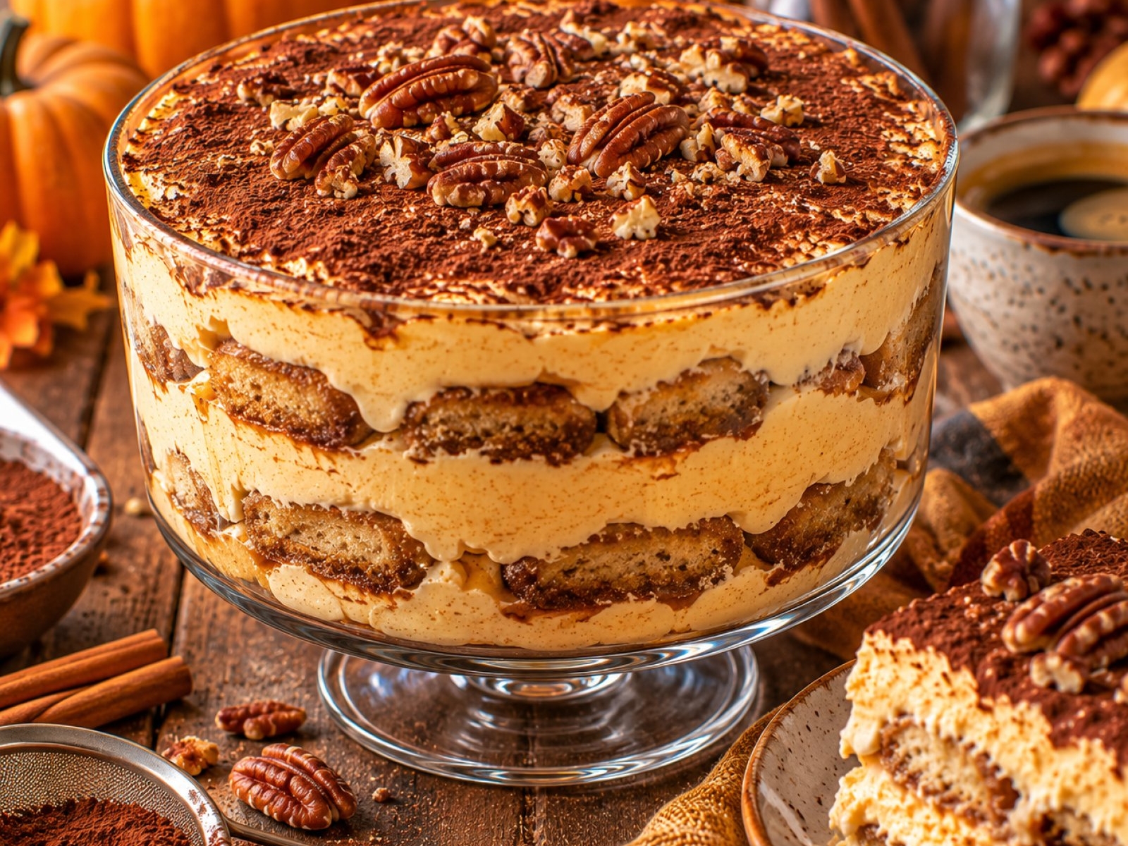 Dyniowe tiramisu bez pieczenia – fit deser z dynią i skyrem