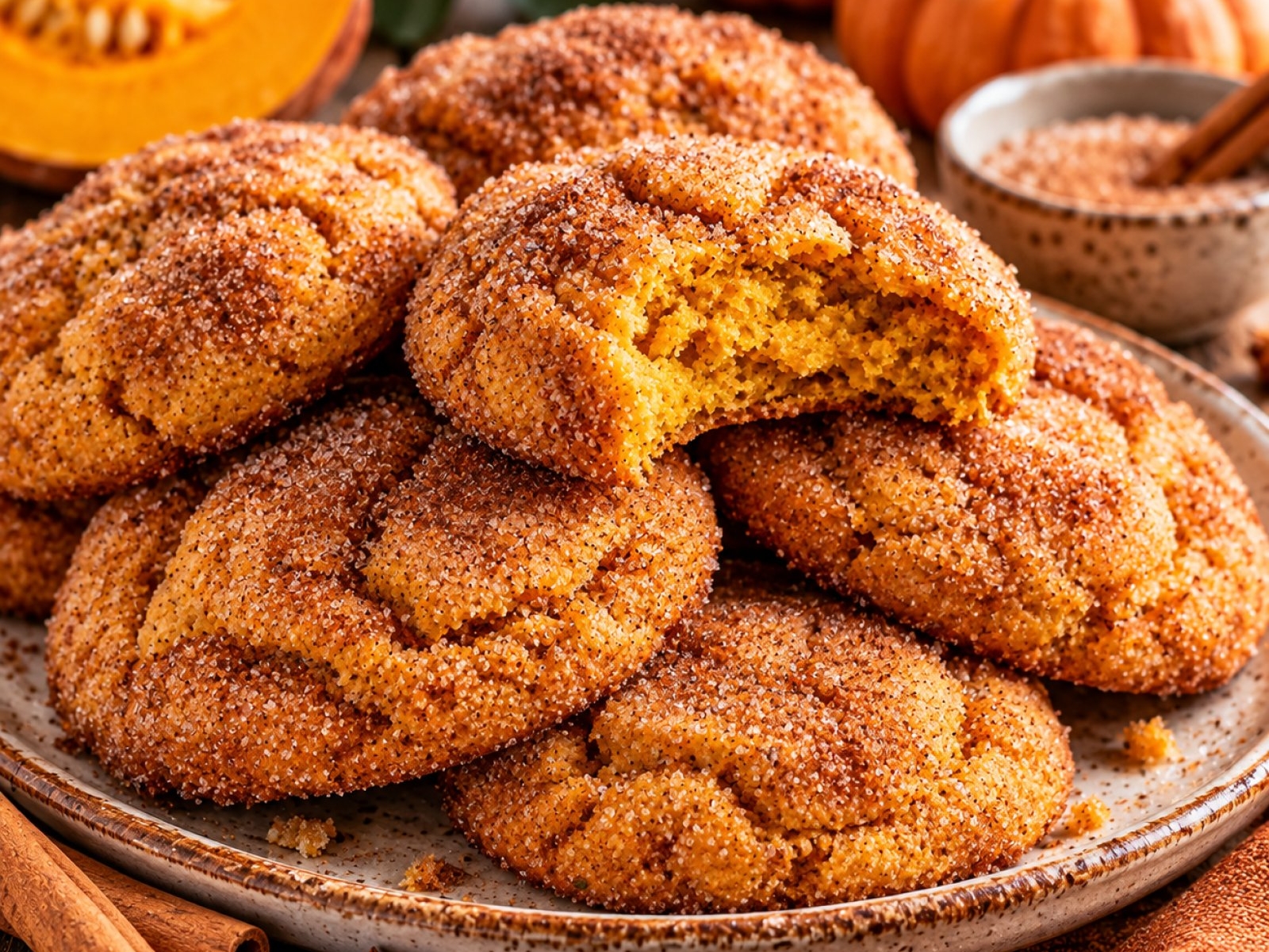 Ciasteczka Pumpkin Pie w cukrze cynamonowym