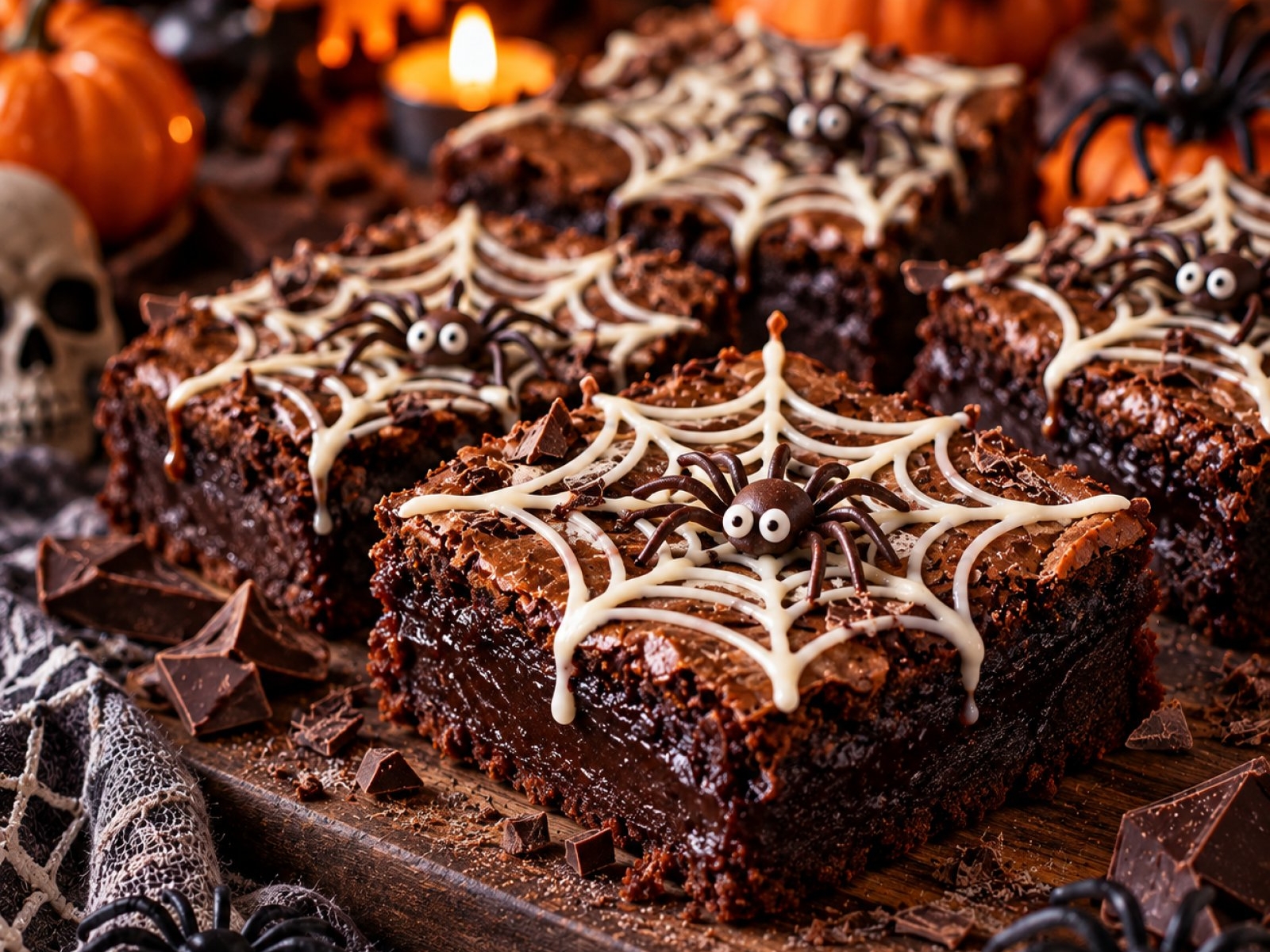 Brownie na Halloween z pajęczyną – prosty przepis