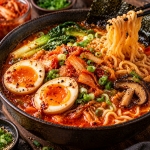 Ramen z kimchi, jajkiem...