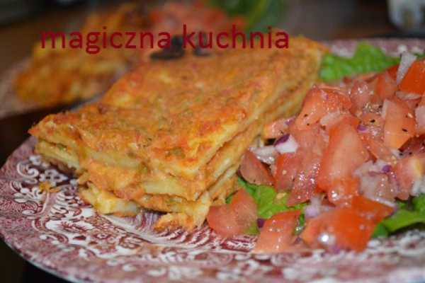 Nietypowa lasagne z sosem z pstrąga