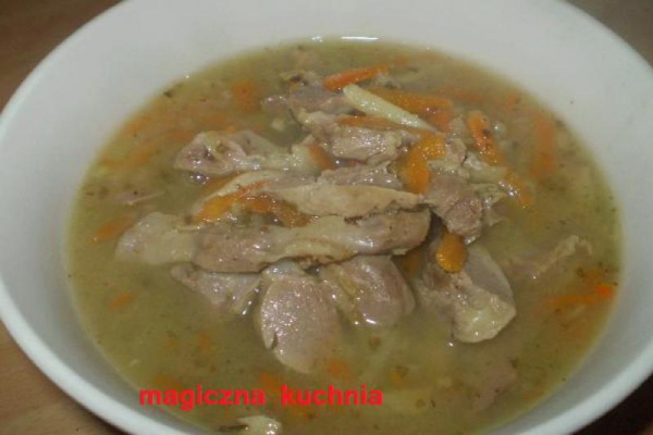 Flaczki z żoładków drobiowych (dieta Dukana, faza II)