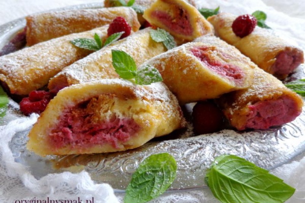 Pain perdu roulé – tosty francuskie z ricottą i malinami