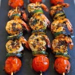 Szaszłyki z krewetkami,...