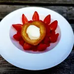 Poached peach with...