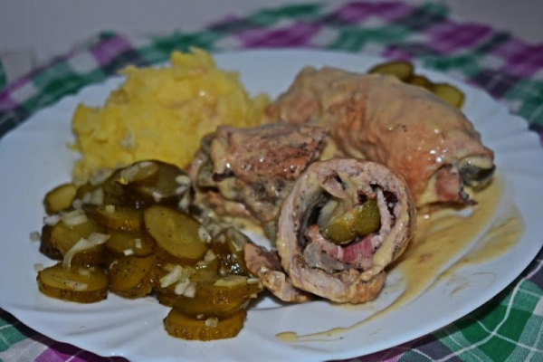 Roladki schabowe w sosie musztardowym