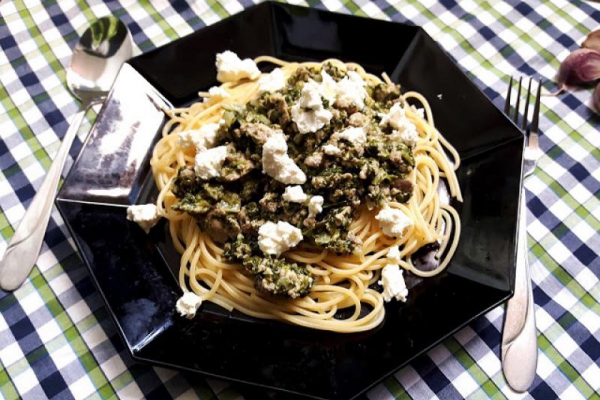 Szpinakowe spaghetti