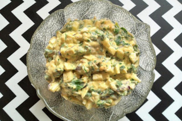 Pasta jajeczna ze szpinakiem