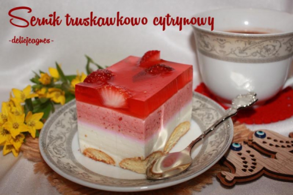 Sernik truskawkowo cytrynowy
