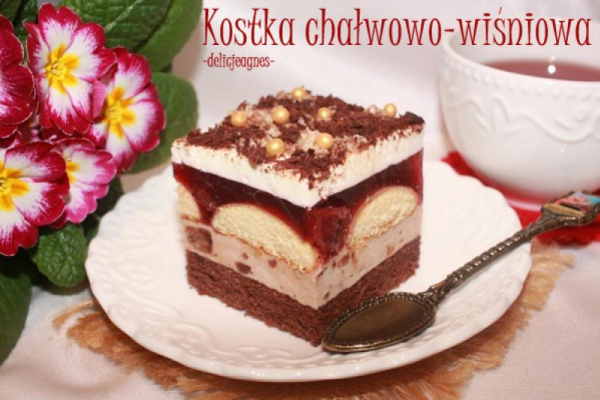Kostka chałwowo - wiśniowa