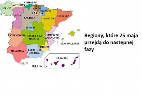 Hiszpania – regiony, które 25 maja przejdą do następnej fazy