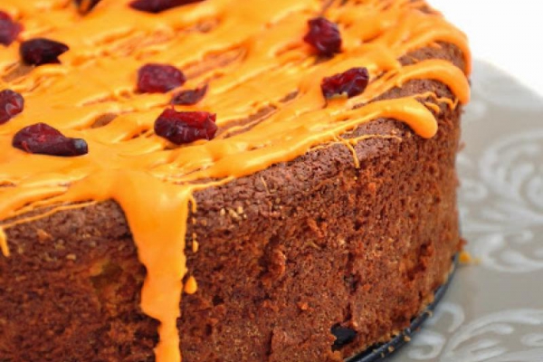 Ciasto pomarańczowe z żurawiną. Hit na święta. Ciasto bezglutenowe