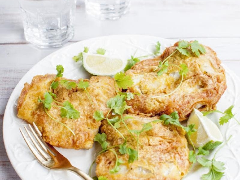 Dorsz w cieście curry