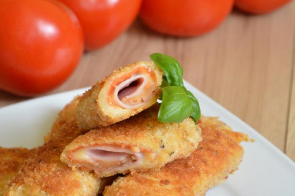 Krokiety z chleba tostowego z szynką i serem
