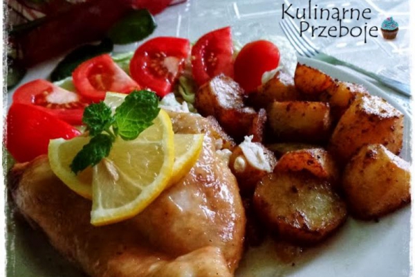 Kurczak marynowany w miodzie z chłodnikiem i ziemniaczkami wg Okrasy