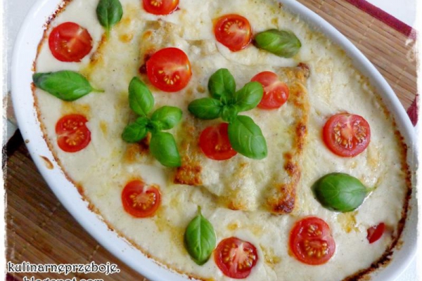 Cannelloni z mięsem mielonym w sosie porowym
