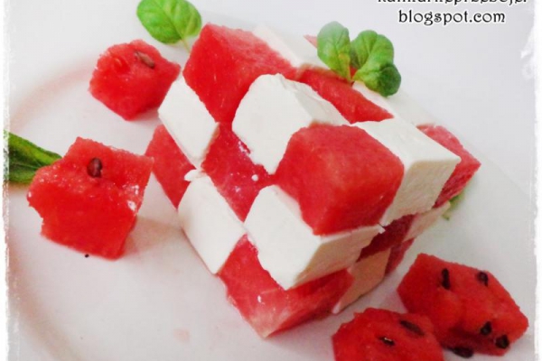 Sałatka z arbuzem i serem feta