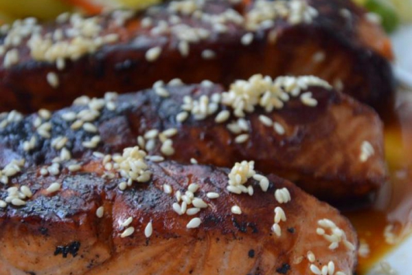 Łosoś teriyaki