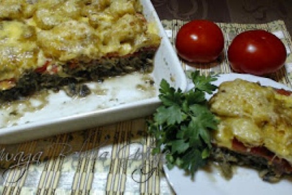 Zapiekanka z Pieczarkami Rybą i Selerem