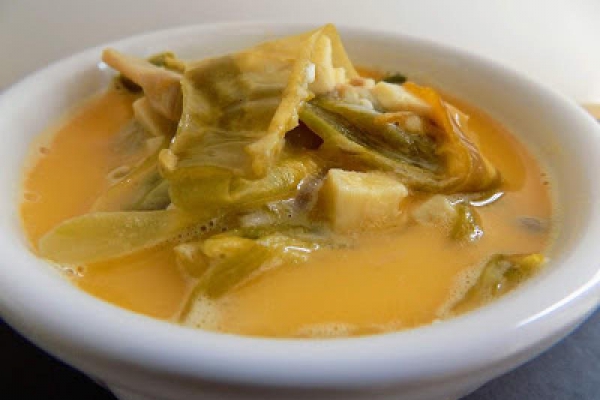 Bhutan - Boczniaki z papryczkami chilli w maśle (Shamu datshi)
