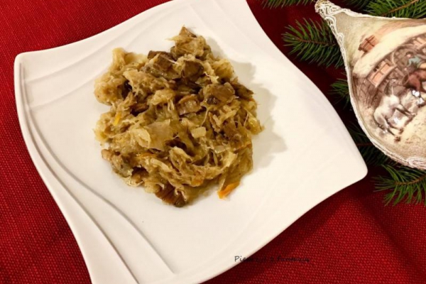 Wigilijna kapusta z grzybami na rzepakowym oleju