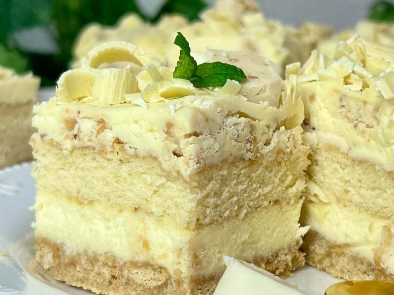 Biały Michałek – ciasto z białą czekoladą i mascarpone