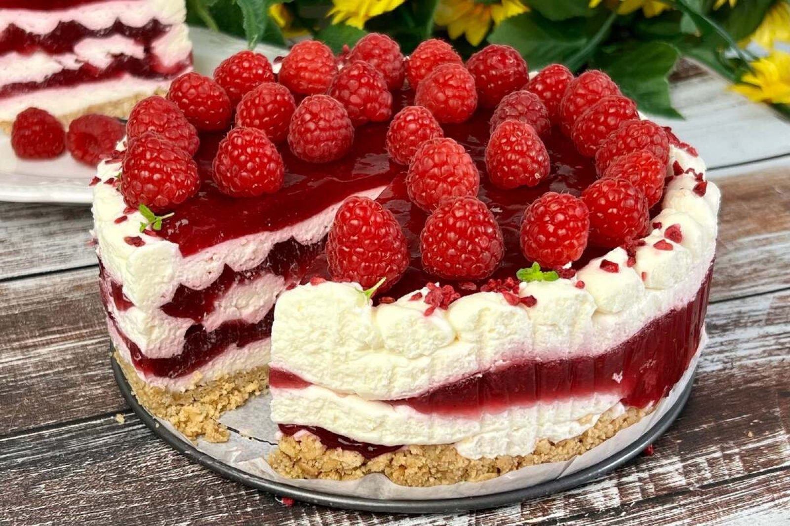 Malinowy sernik na zimno