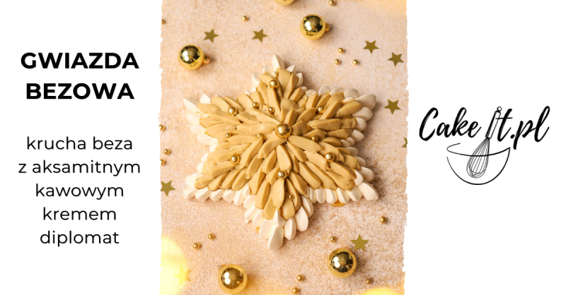 Gwiazda bezowa z kawowym kremem diplomat – przepis