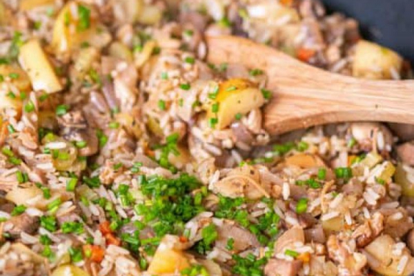 Risotto z orzechami włoskimi