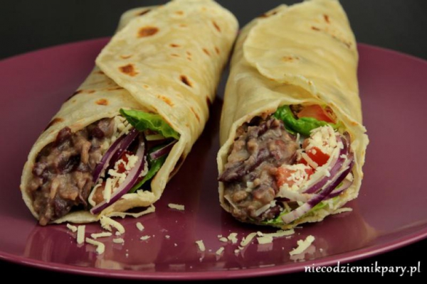 Pikantne burrito z czerwoną fasolą