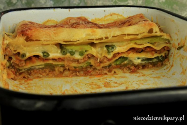 Lasagne z cukinią i fasolką szparagową