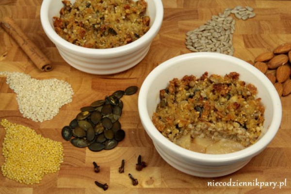 Jaglane crumble z gruszkami