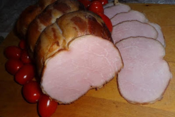 Wędzony wieprzowy schab, podpiekany.