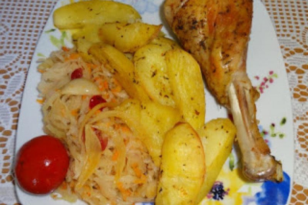 Pieczone podudzia z indyka.