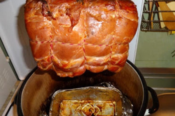 Wędzony schab z warkoczem.