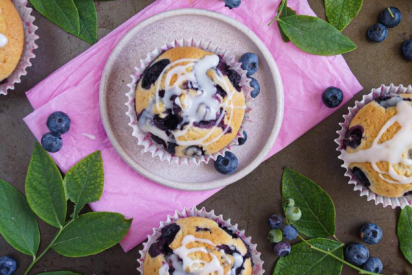 Puszyste muffinki z borówkami amerykańskimi