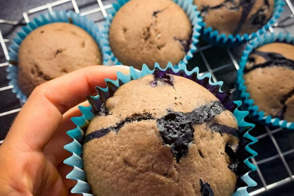 Kakaowe Muffinki z Borówkami